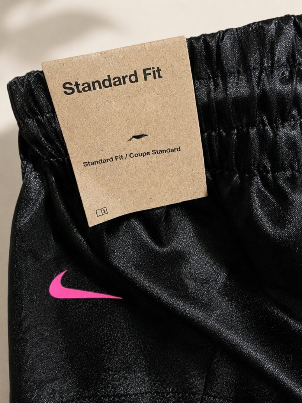 Nike HM7710-010 Black Satin Basketball Shorts Pink Swoosh Women’s M NWT - Picture 4 of 10